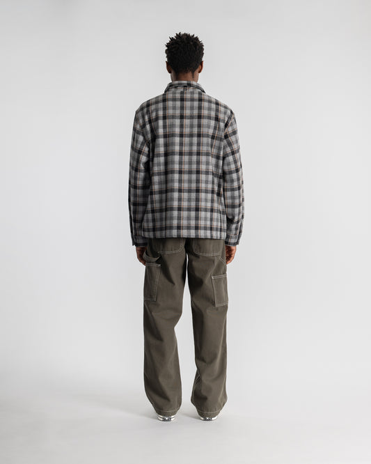 Zip Shirt (Charcoal Plaid)