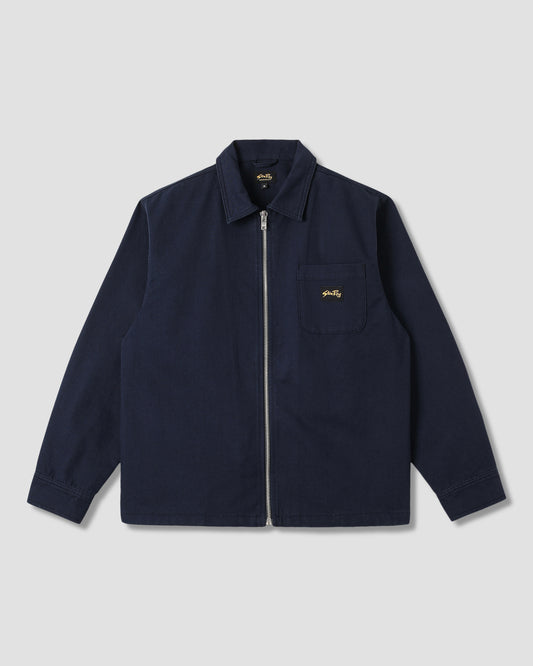 Zip Shirt  (Navy Bedford)