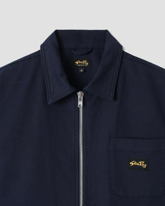 Zip Shirt  (Navy Bedford)