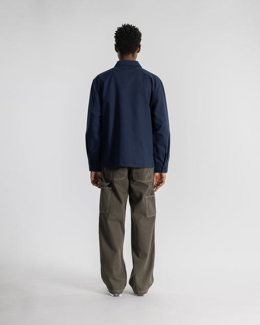 Zip Shirt  (Navy Bedford)