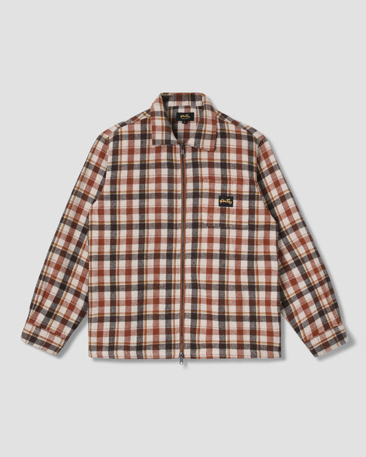 Zip Shirt (Tan Plaid)