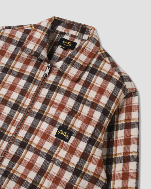Zip Shirt (Tan Plaid)
