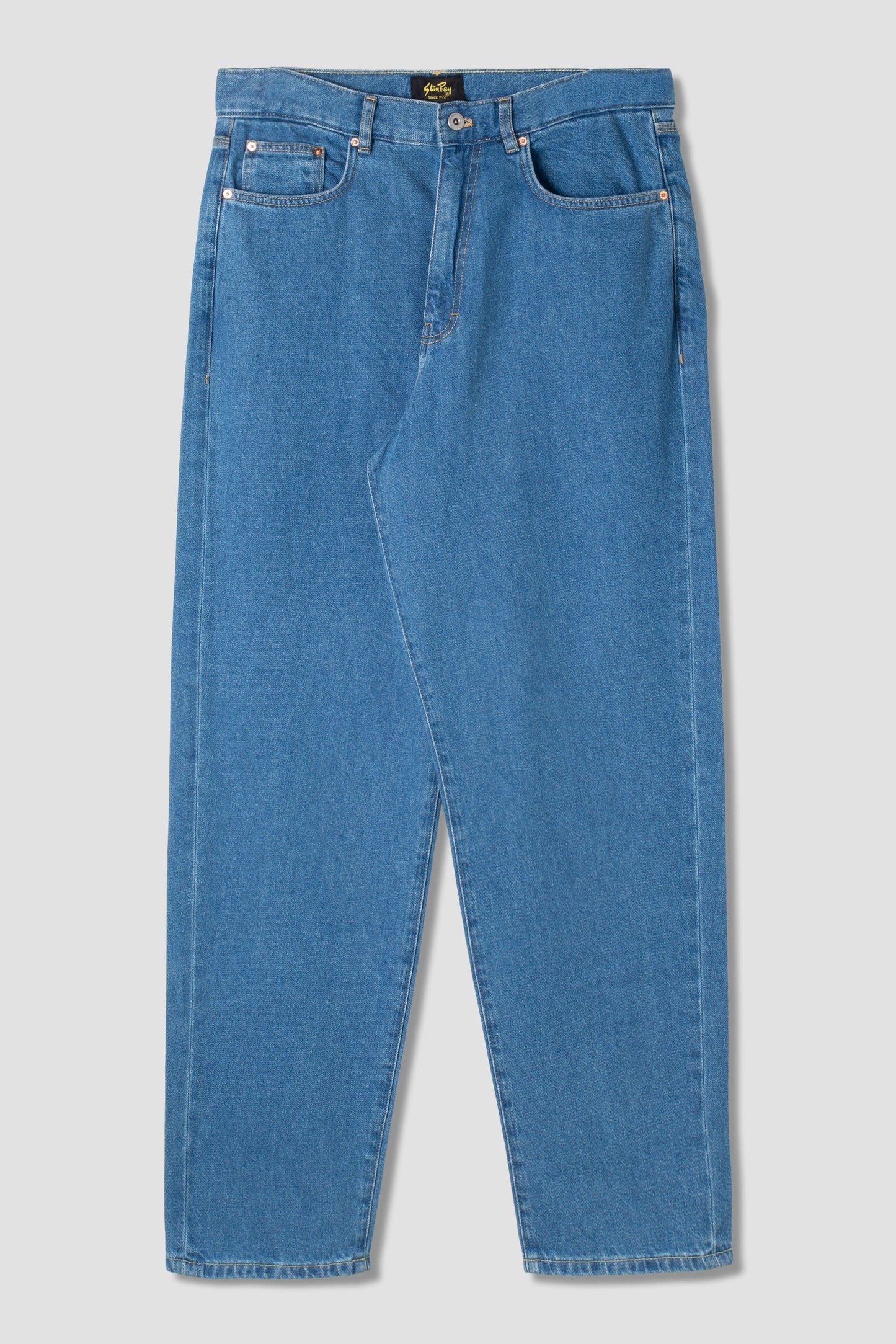 5-Pocket-Taper (mittlerer Stonewash-Denim)