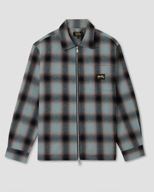 Zip Shirt (Blue Pink Check)