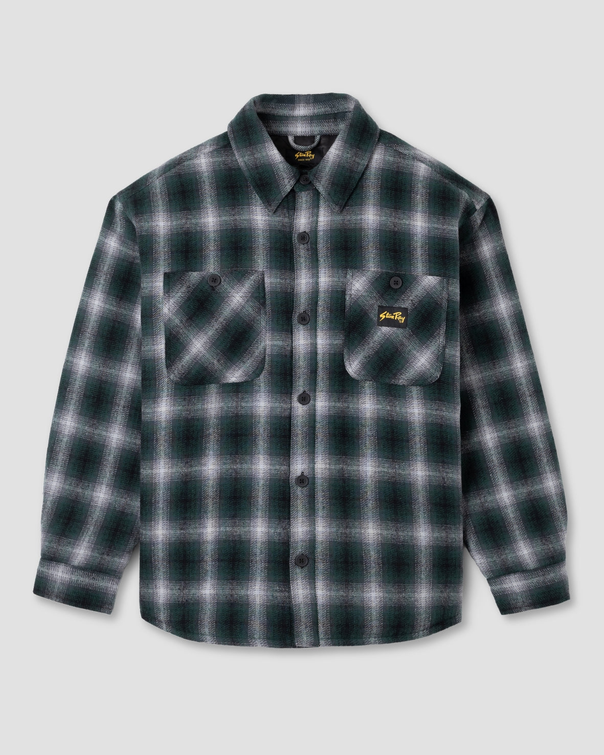 Quilted Plaid Overshirt (Green)