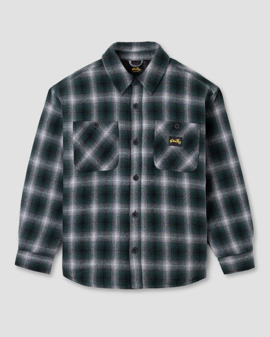 Quilted Plaid Overshirt (Green)