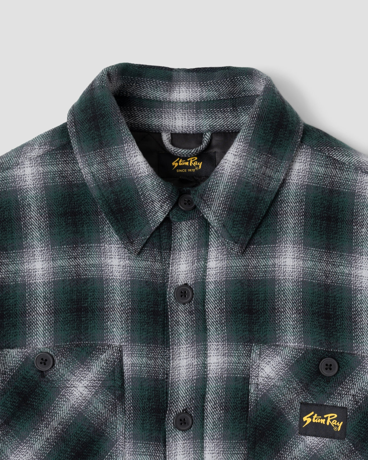 Quilted Plaid Overshirt (Green)
