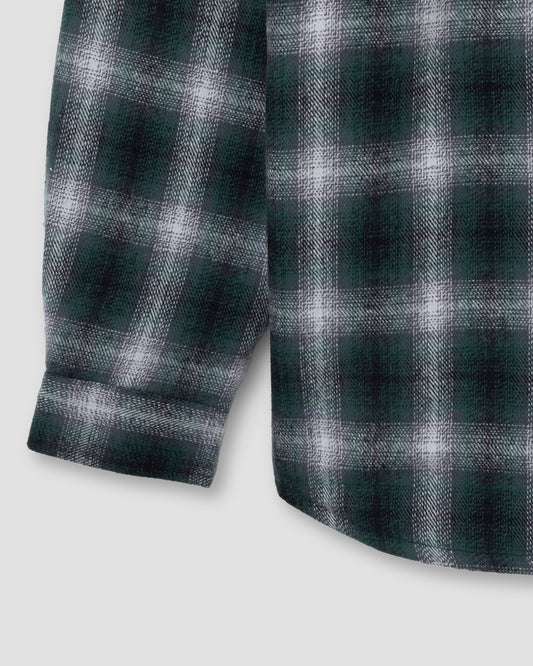 Quilted Plaid Overshirt (Green)