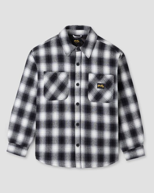 Quilted Plaid Overshirt (Black)