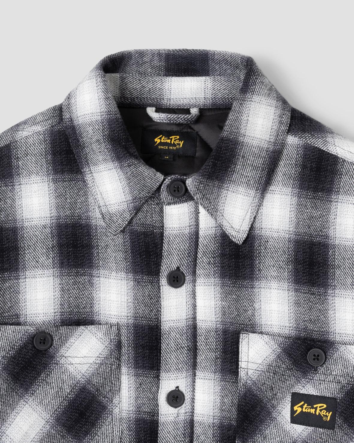 Quilted Plaid Overshirt (Black)