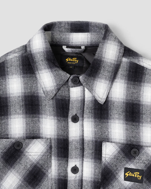 Quilted Plaid Overshirt (Black)