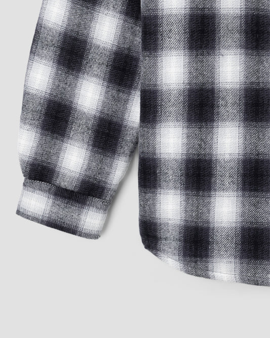 Quilted Plaid Overshirt (Black)