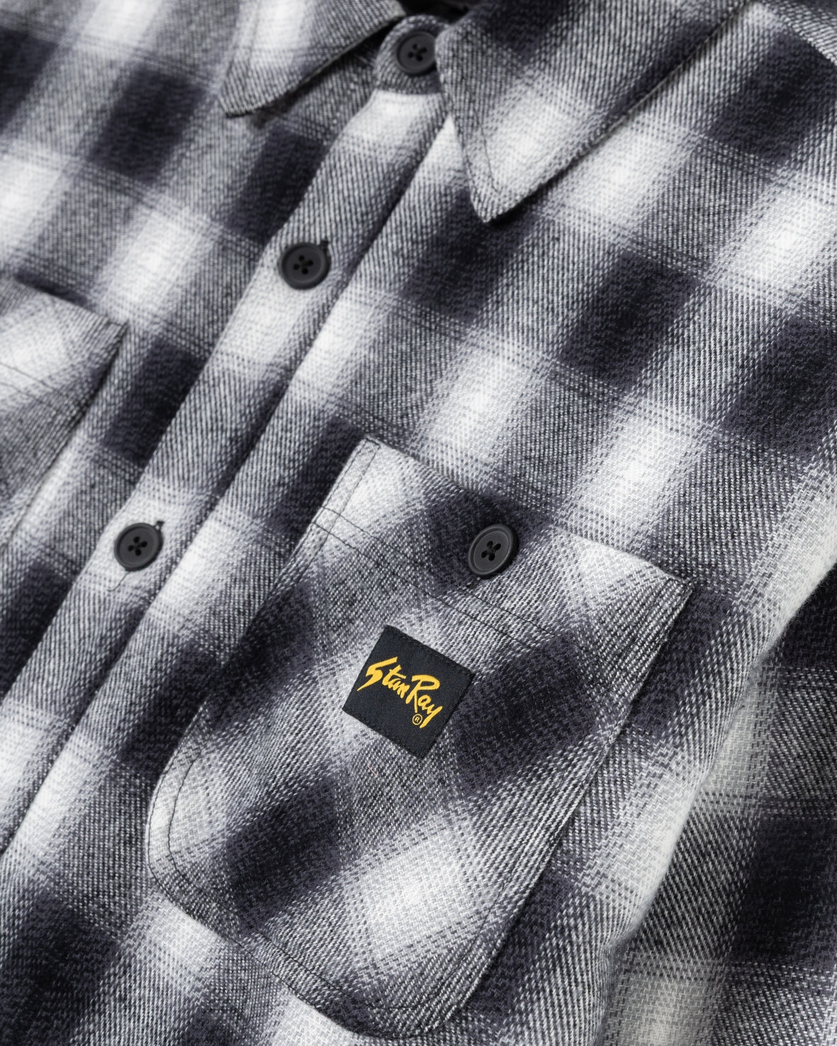 Quilted Plaid Overshirt (Black)