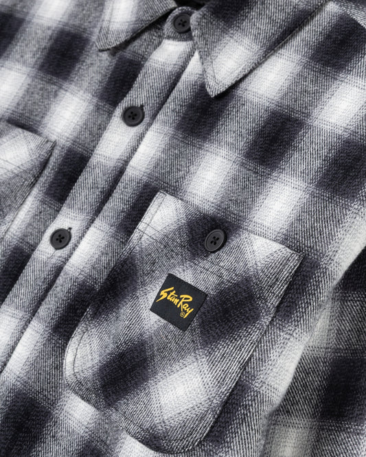Quilted Plaid Overshirt (Black)