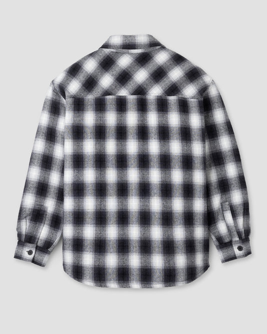 Quilted Plaid Overshirt (Black)