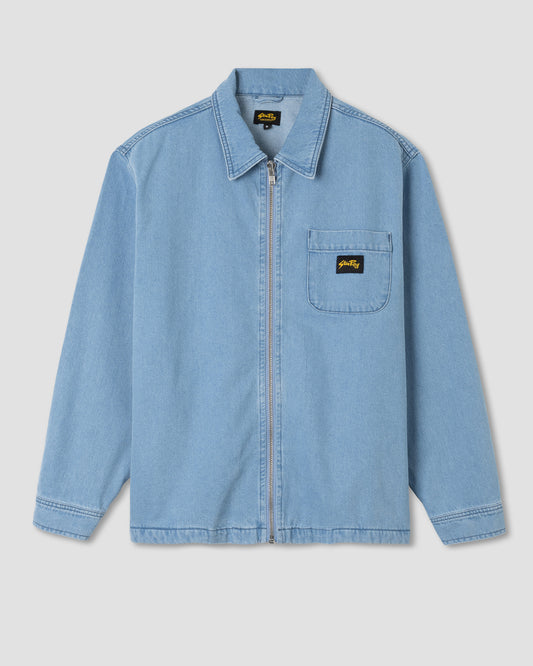Zip Shirt (Mid Wash Denim)