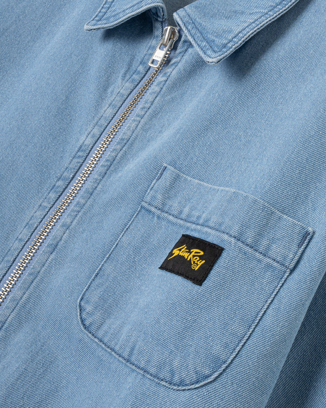Zip Shirt (Mid Wash Denim)