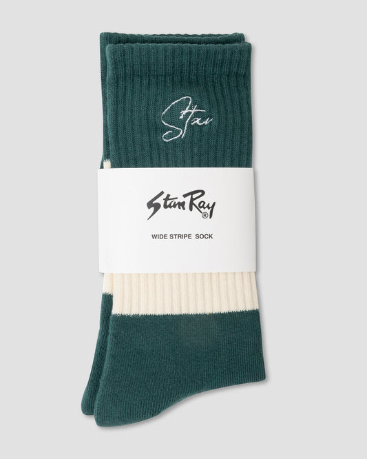 Wide Stripe Sock (Natural/Pineneedle)