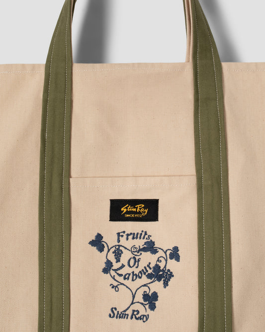 Big Tote (Natural/ Olive Sateen)