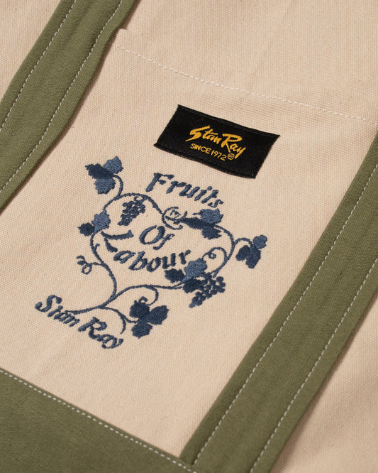 Big Tote (Natural/ Olive Sateen)