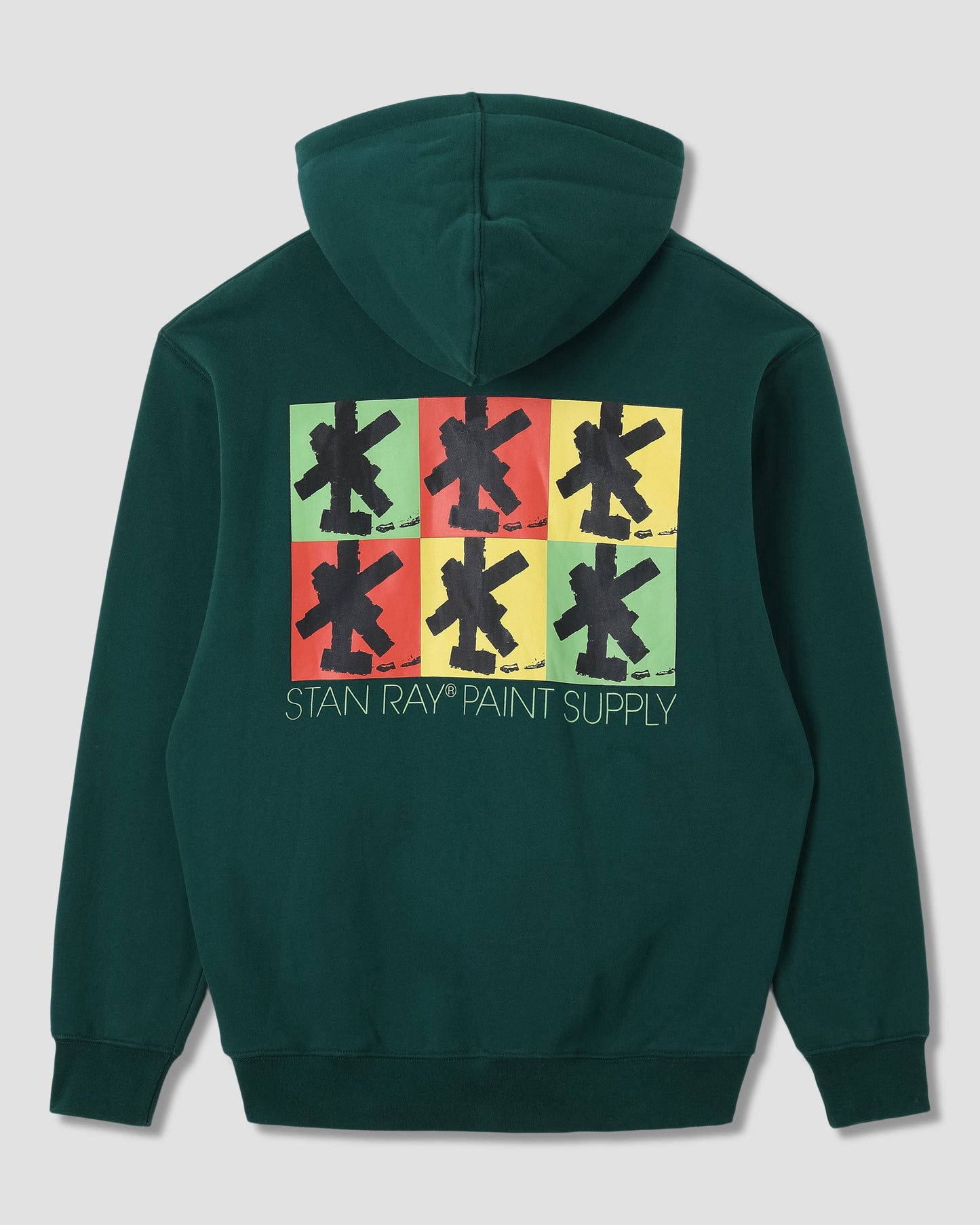 Brush Squares Zip Hood (Botanical Green)