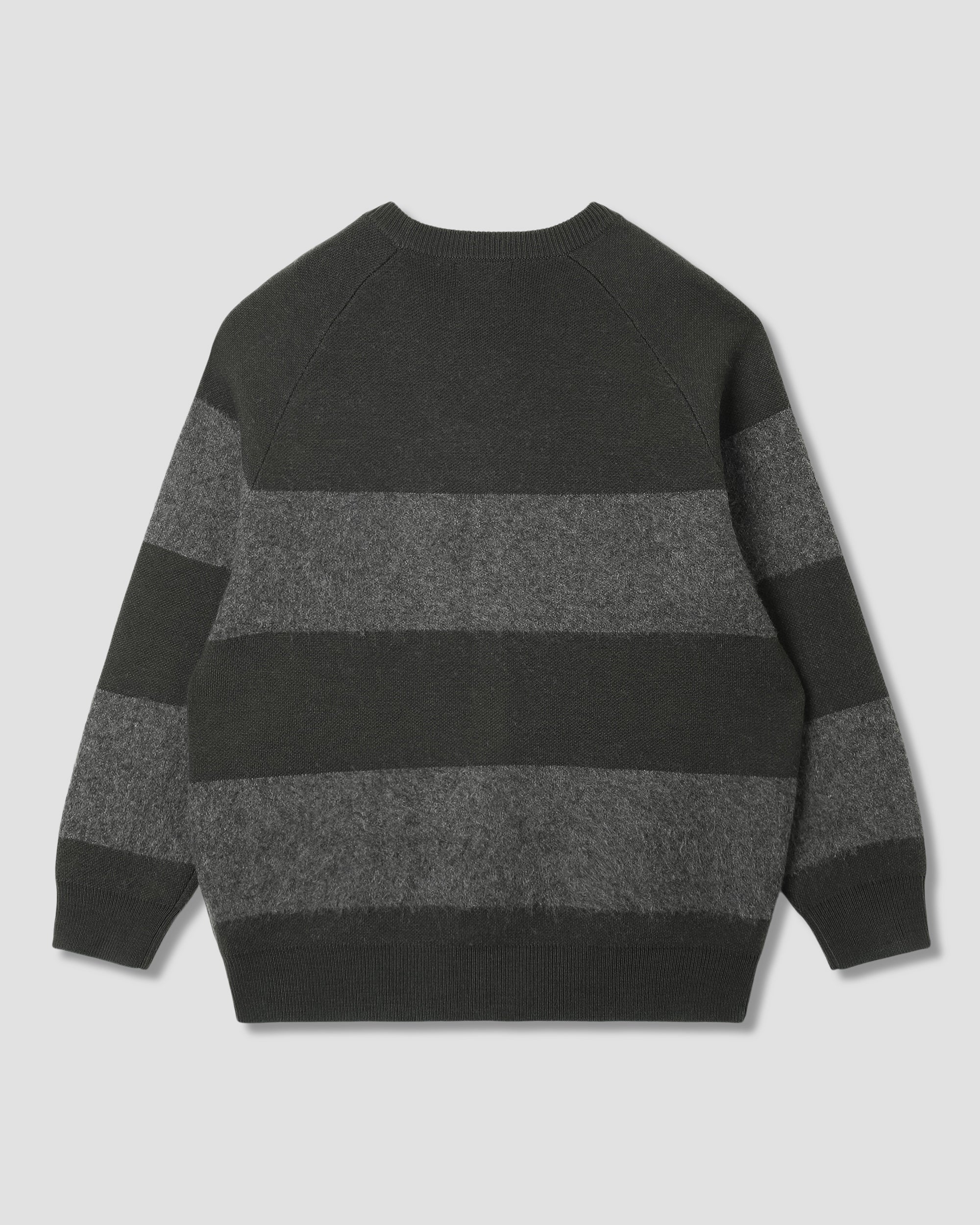 Knitted Cardigan (Botanical Green/Charcoal Stripe)