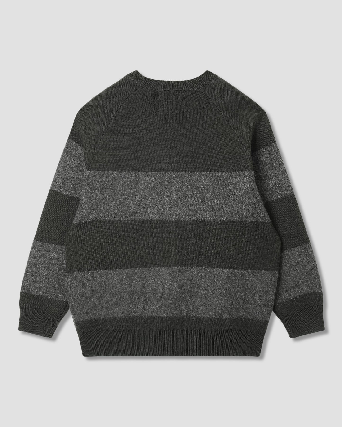 Knitted Cardigan (Botanical Green/Charcoal Stripe)