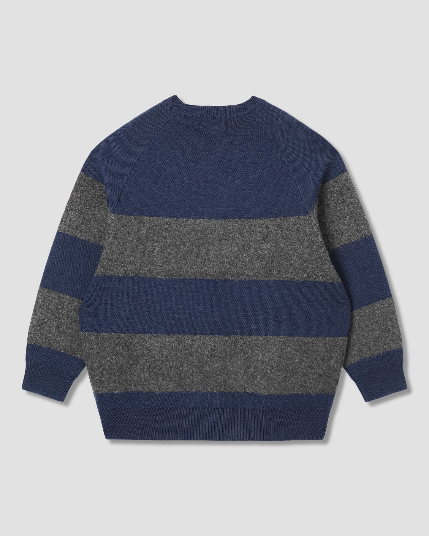 Knitted Cardigan (Navy/Charcoal Border Stripe)