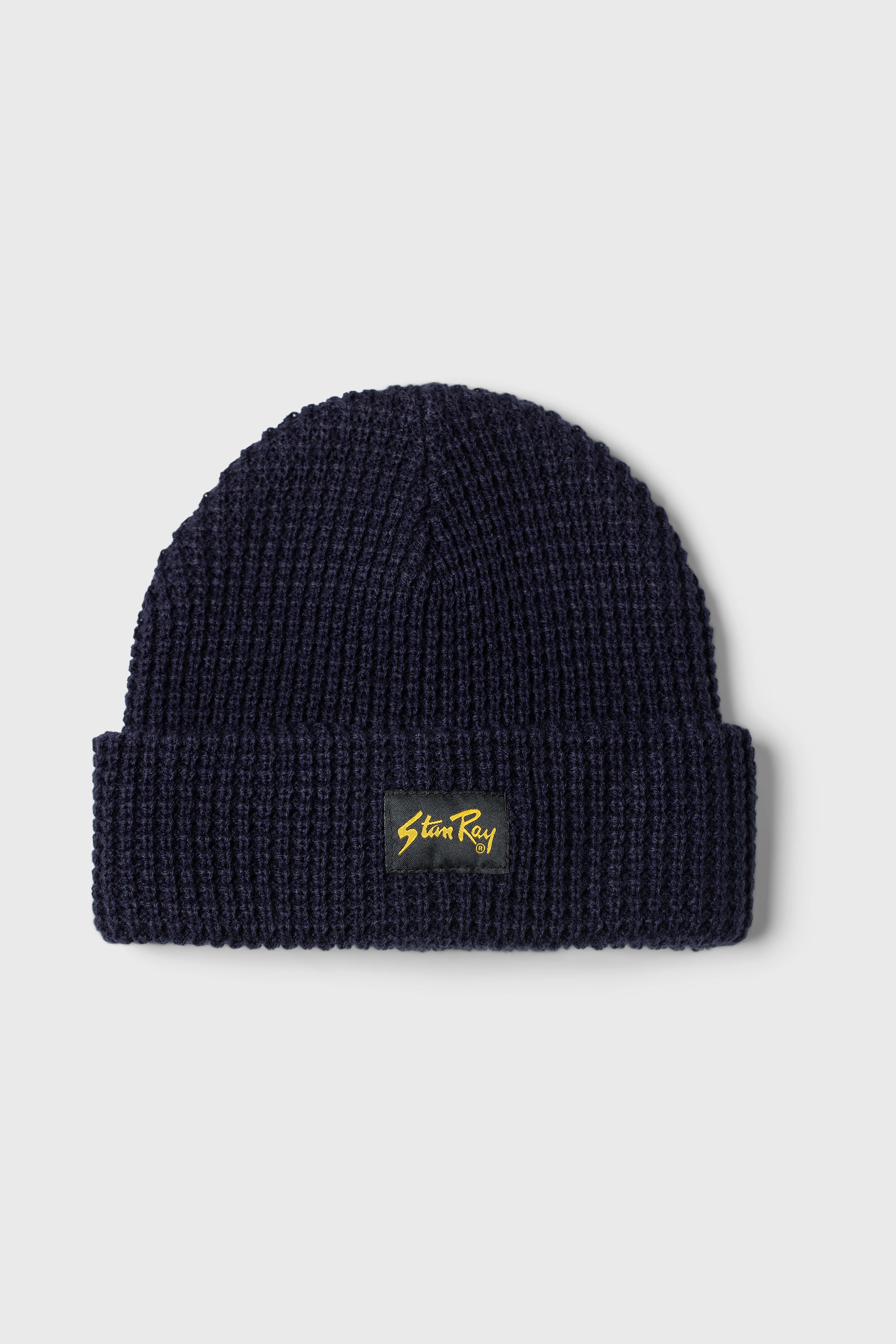 Knitted Patch Beanie (Navy)