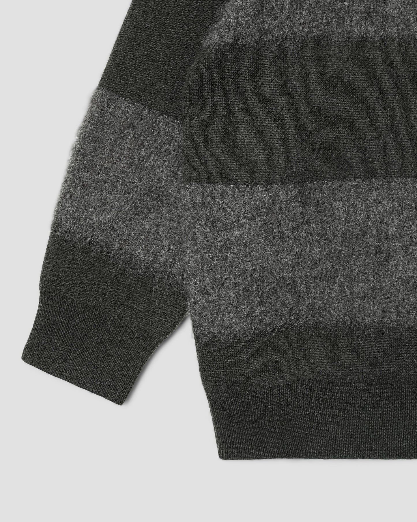 Knitted Sweater (Botanical Green/Charcoal Stripe)