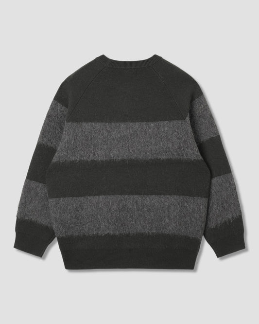 Knitted Sweater (Botanical Green/Charcoal Stripe)