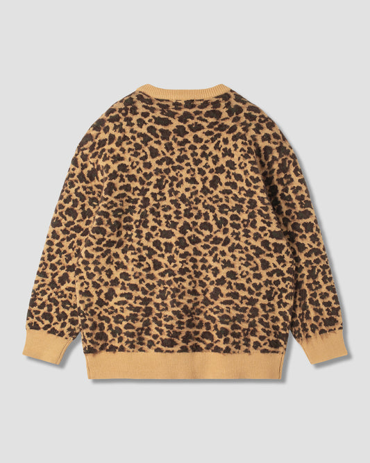 Strickpullover (Mohair mit Leopardenmuster und Camouflage-Muster)