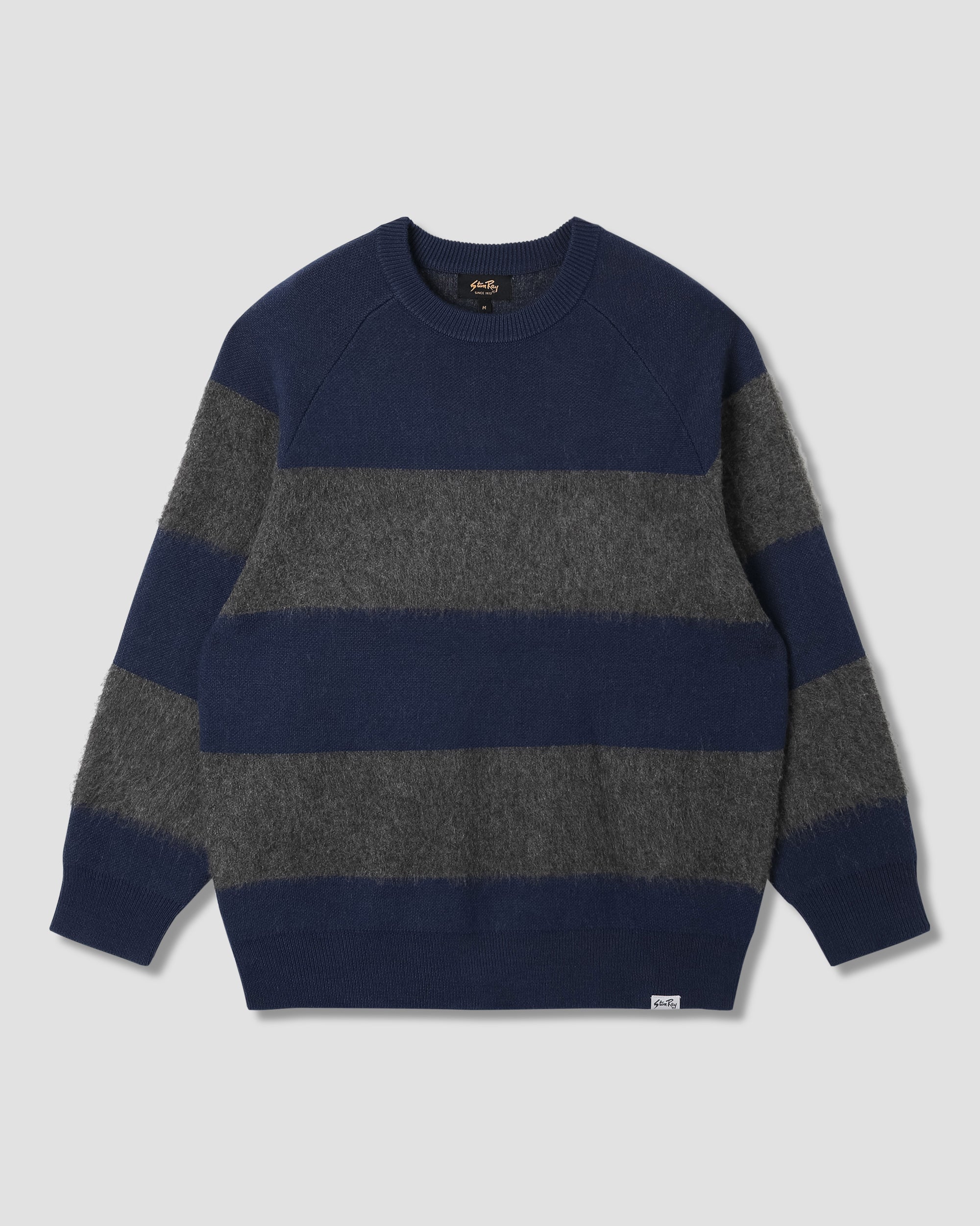 Knitted Sweater (Navy/Charcoal Border Stripe)