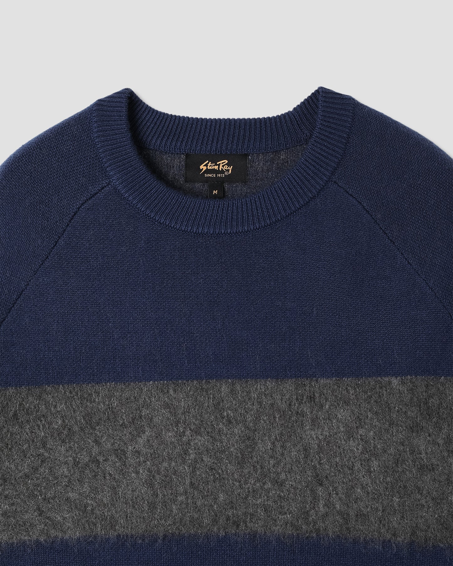 Knitted Sweater (Navy/Charcoal Border Stripe)