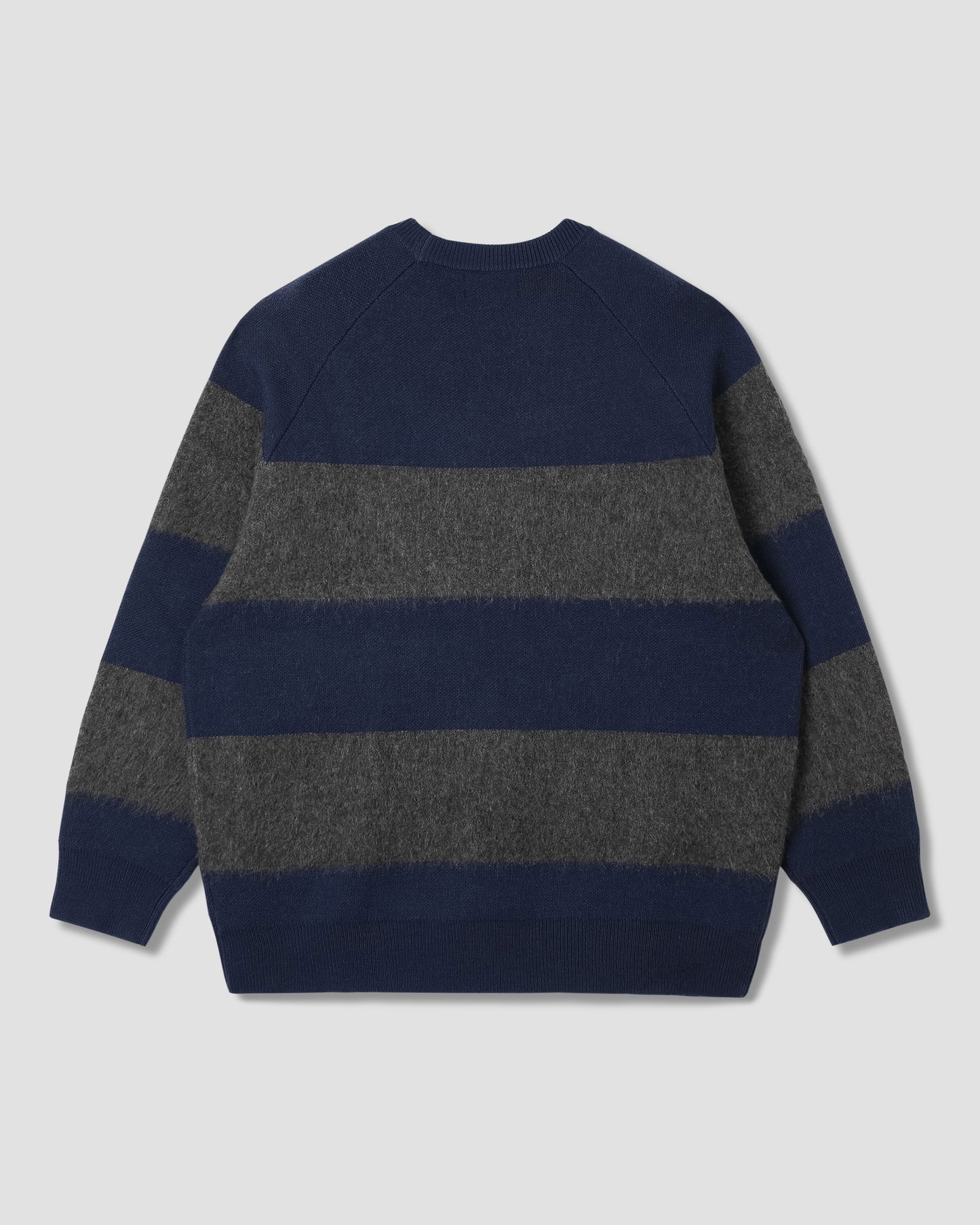 Knitted Sweater (Navy/Charcoal Border Stripe)