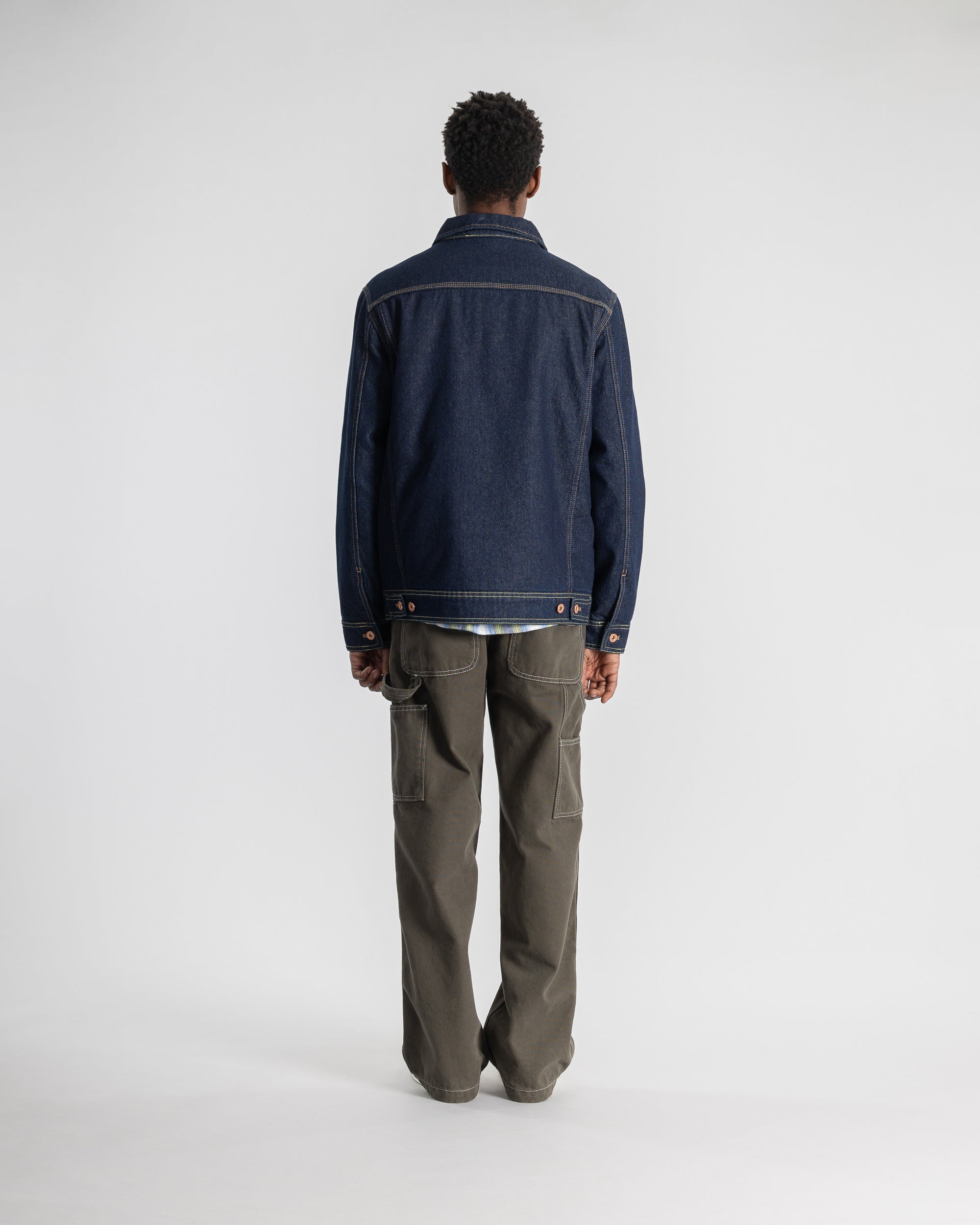 Lined Trucker Jacket (Single Rinse Denim)