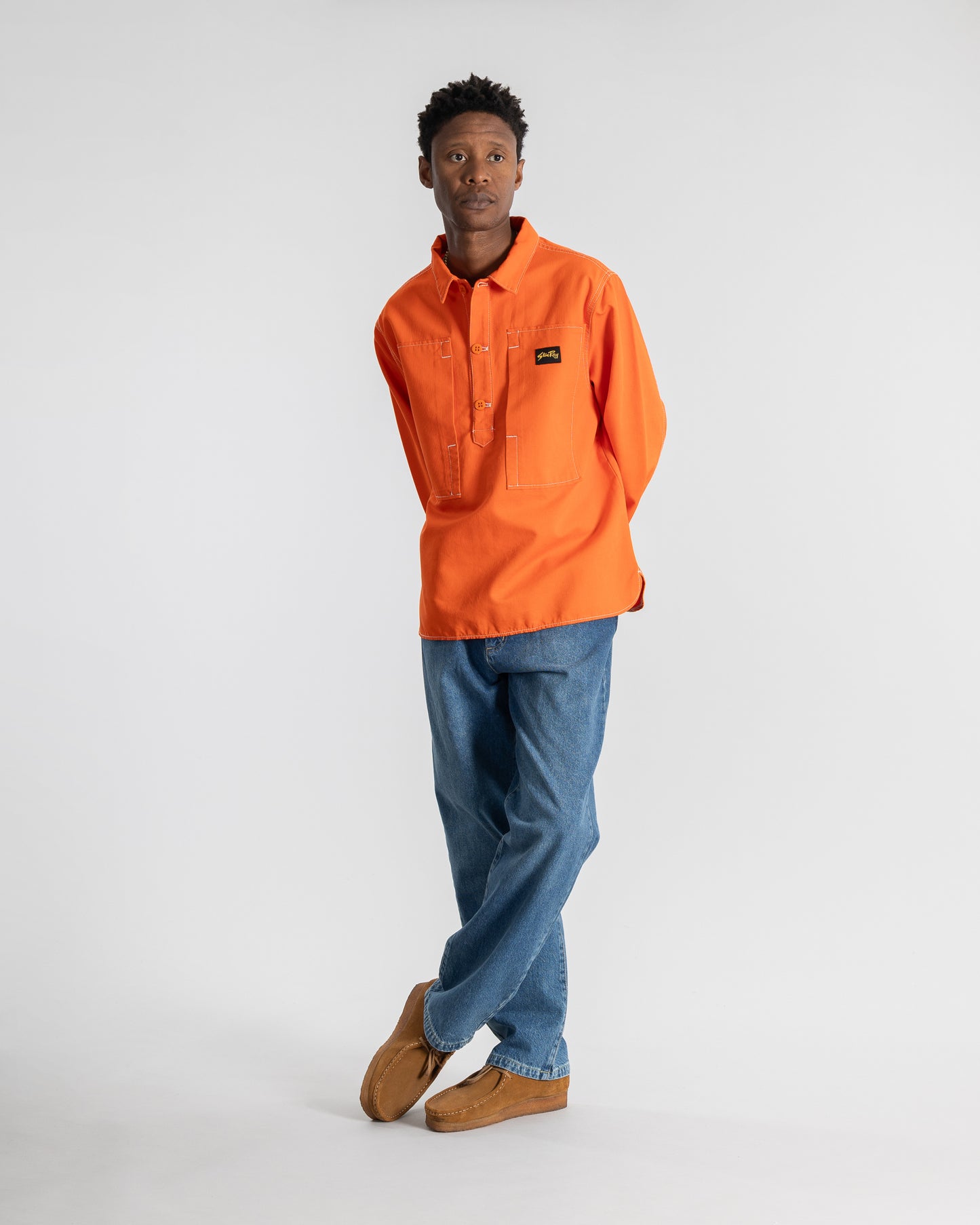 Painters Pop Over Shirt (Faded Red Bedford)