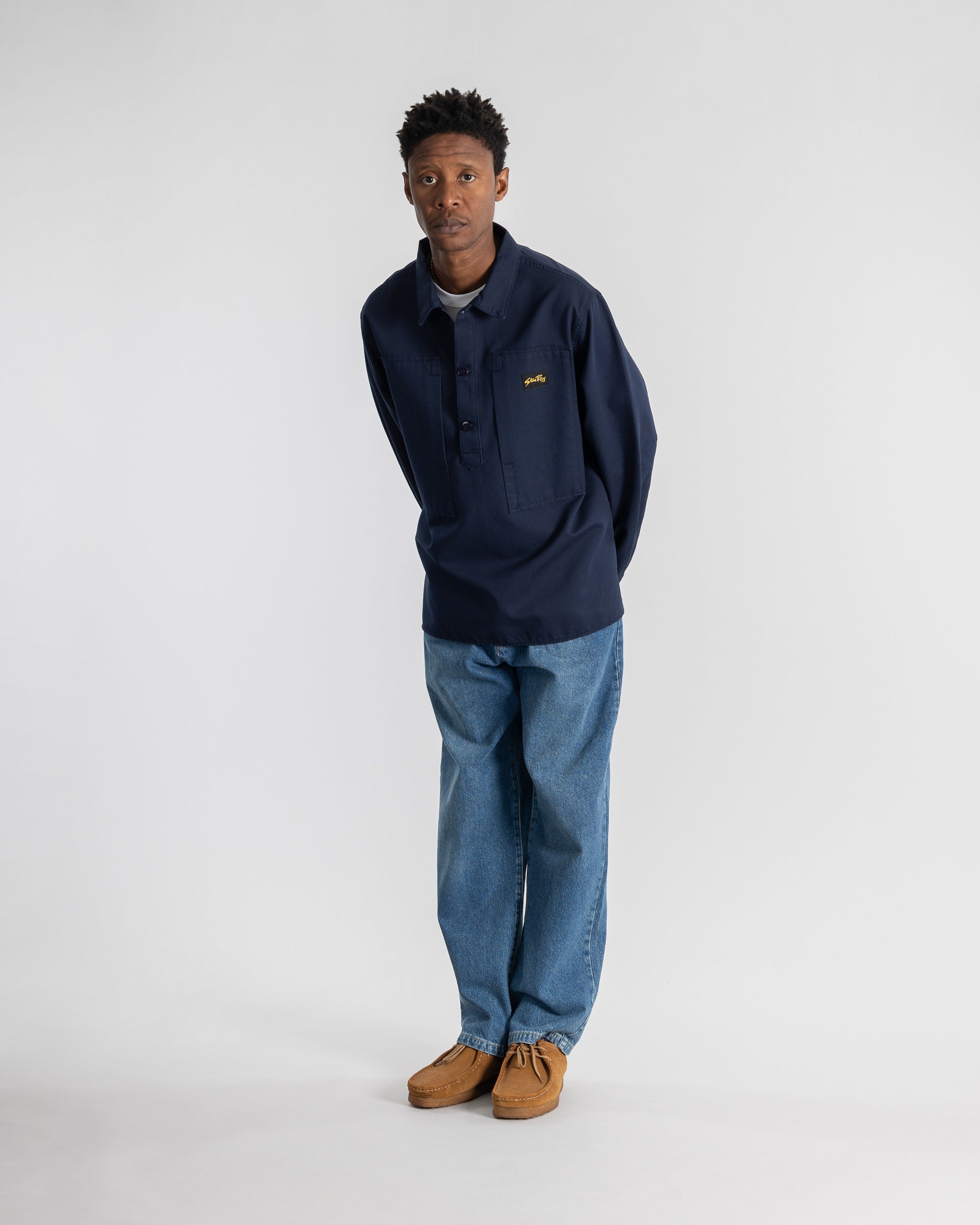 Painters Pop Over Shirt (Navy Bedford)