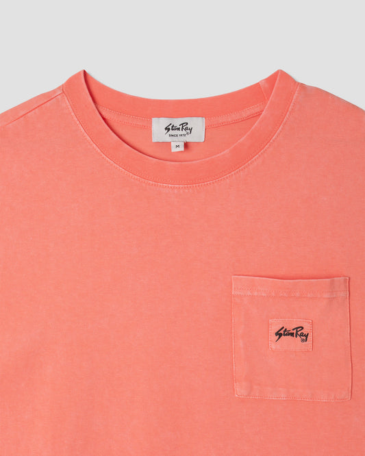 T-shirt à poche plaquée (orange délavé)