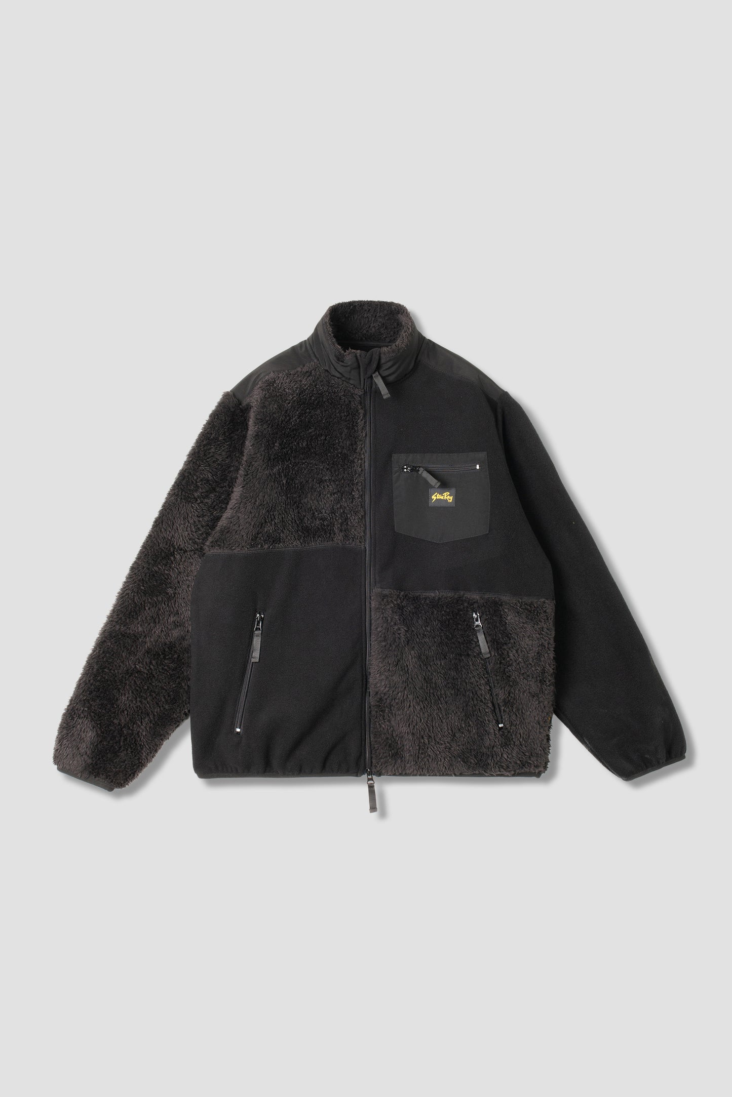 Patchwork Fleece Jacket (Black)