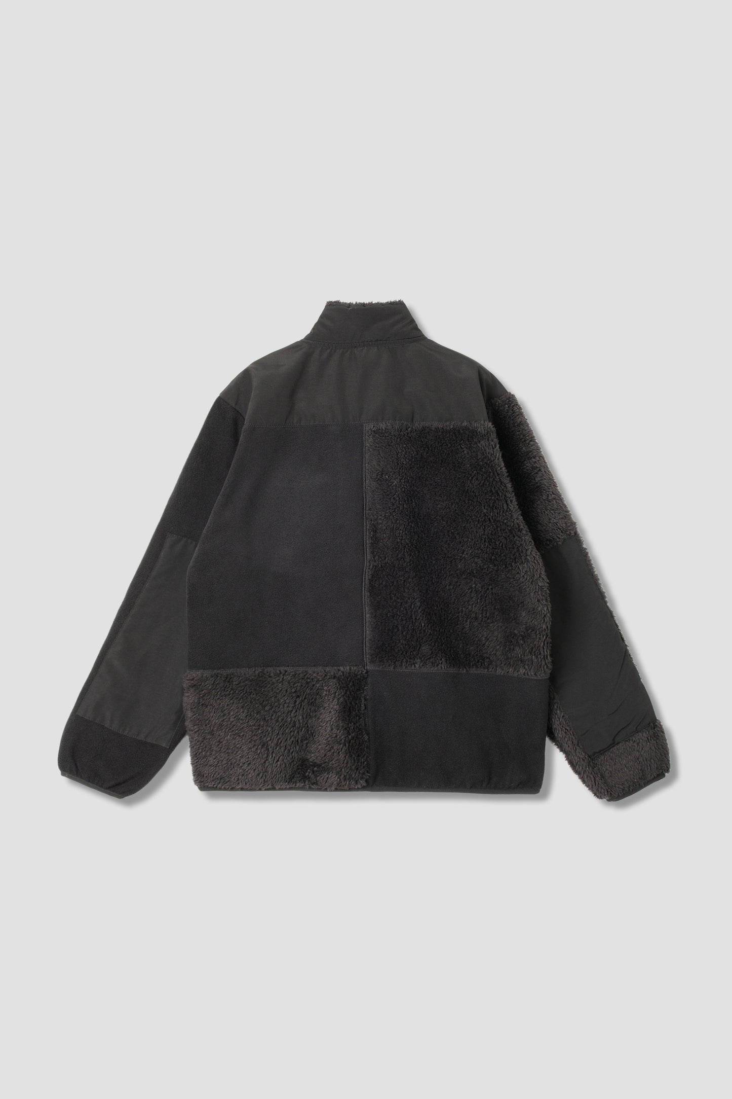Patchwork Fleece Jacket (Black)