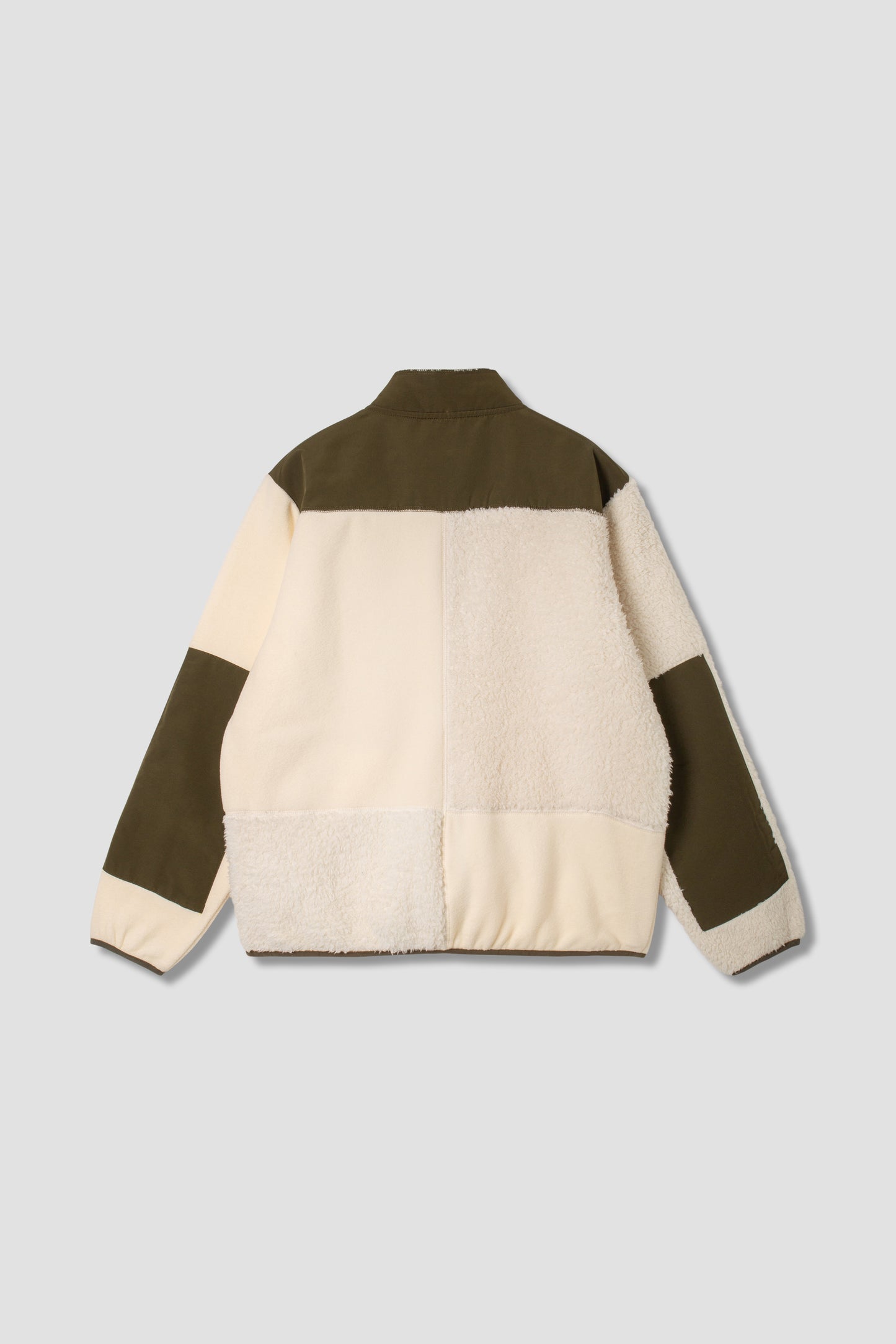 Patchwork Fleece Jacket (Natural / Olive)