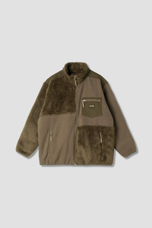 Patchwork Fleece Jacket (Olive)