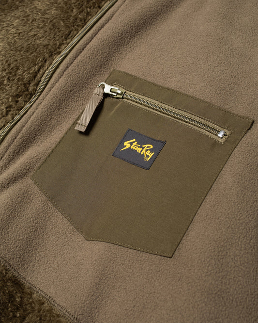 Veste polaire patchwork (olive)