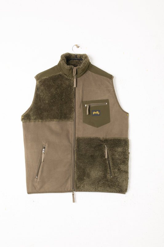 Patchwork Fleece Vest (Olive)