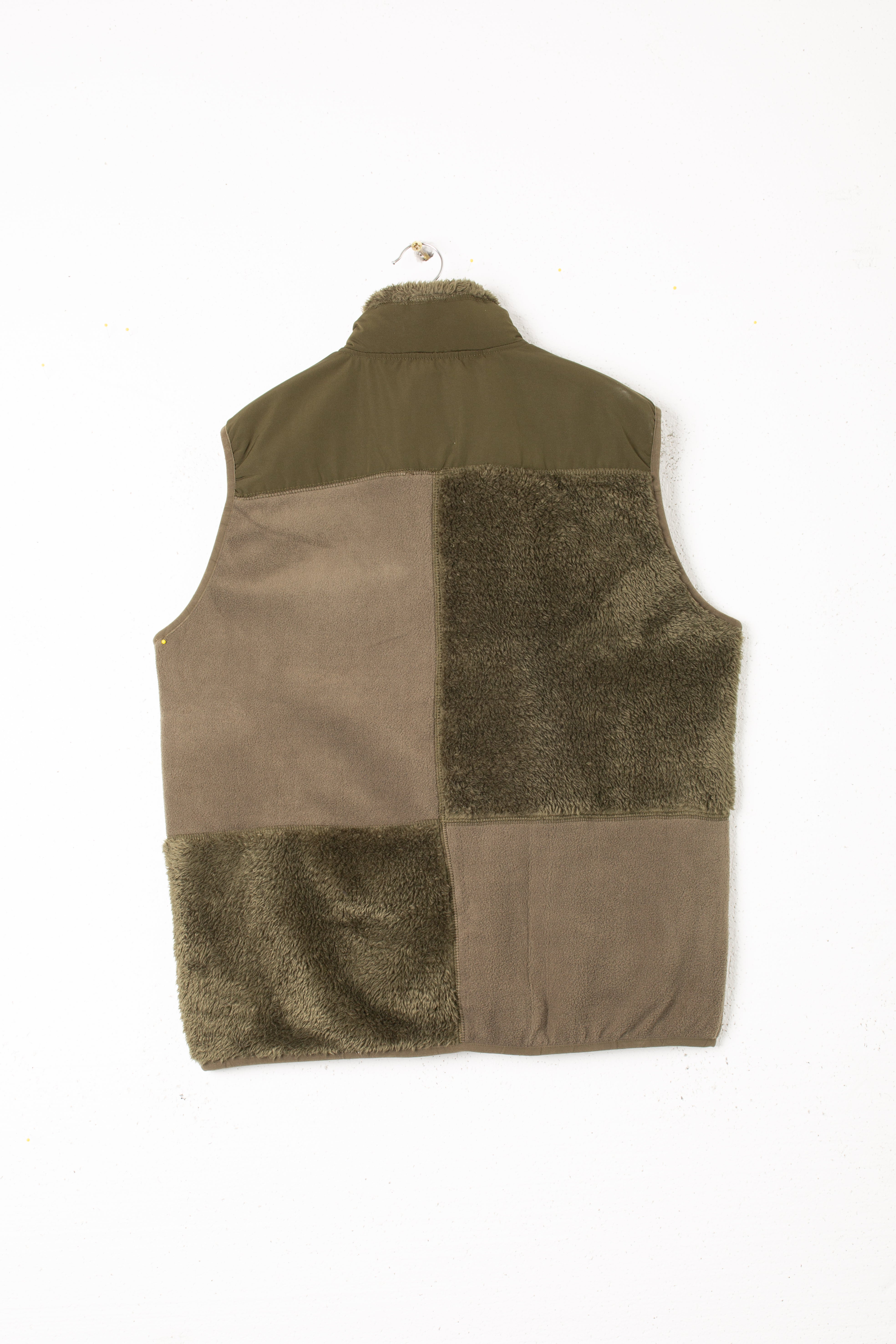 Patchwork Fleece Vest (Olive)