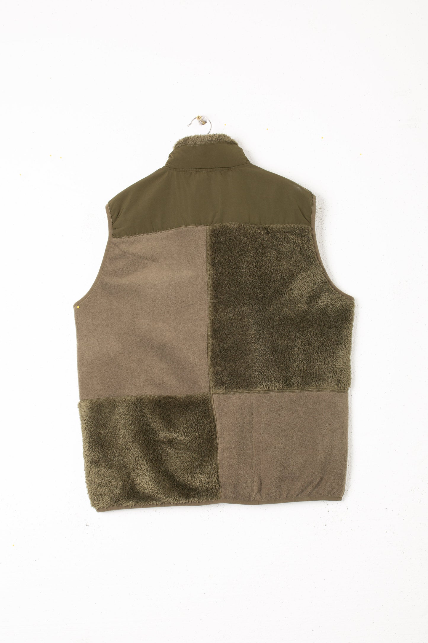 Patchwork Fleece Vest (Olive)