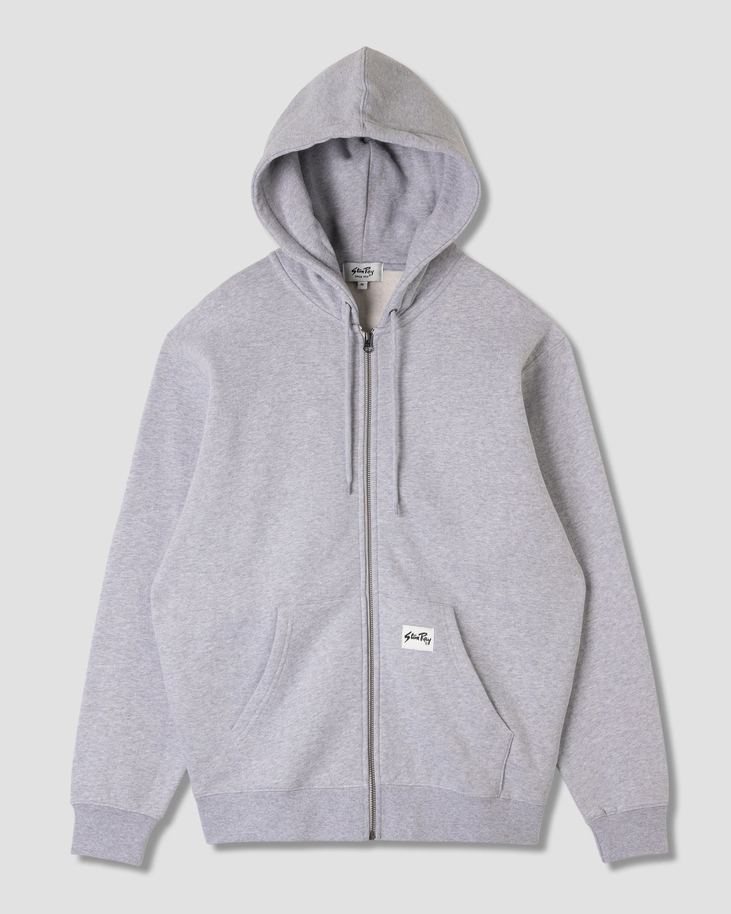 Capuche zippée avec patch (gris chiné)