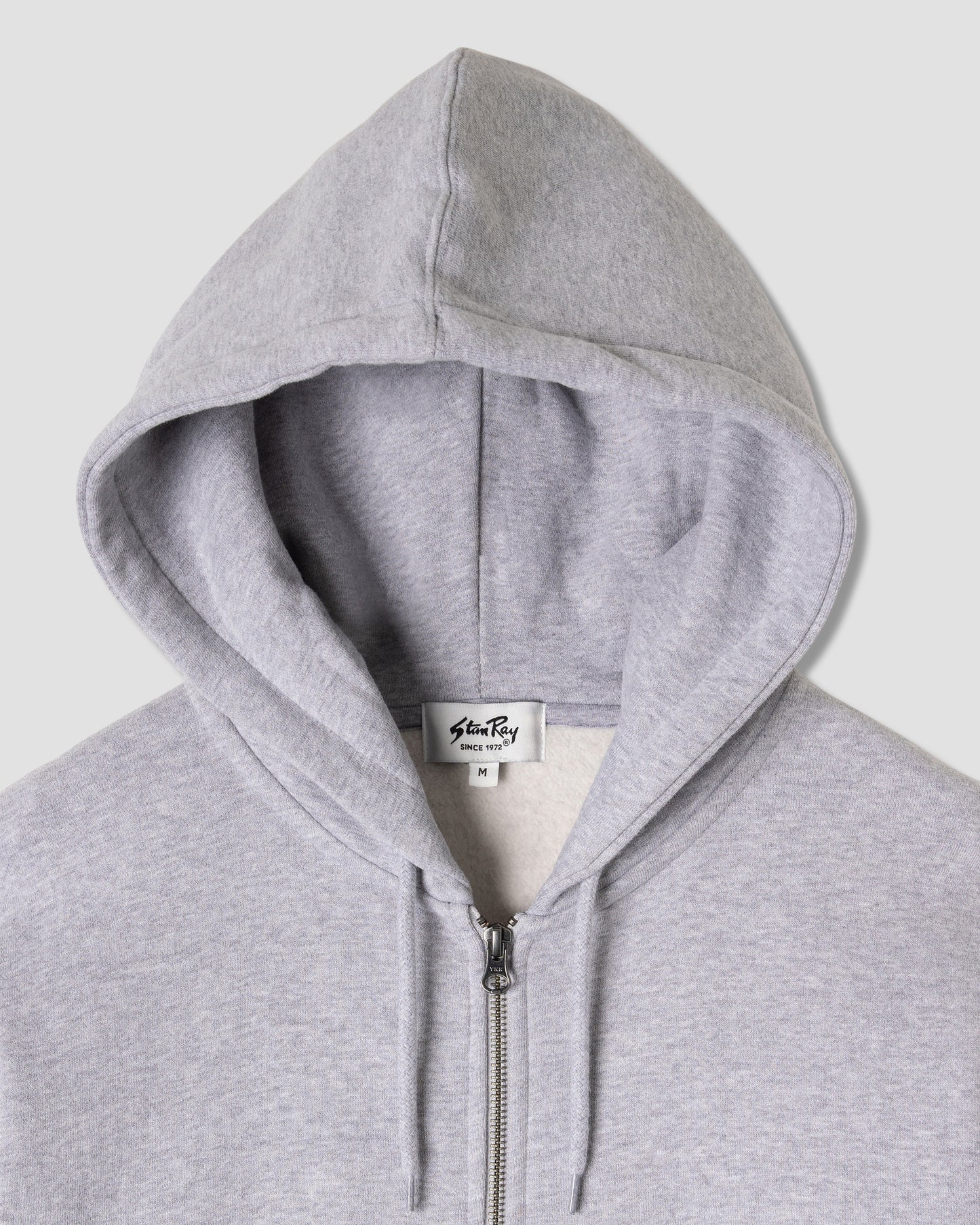 Capuche zippée avec patch (gris chiné)