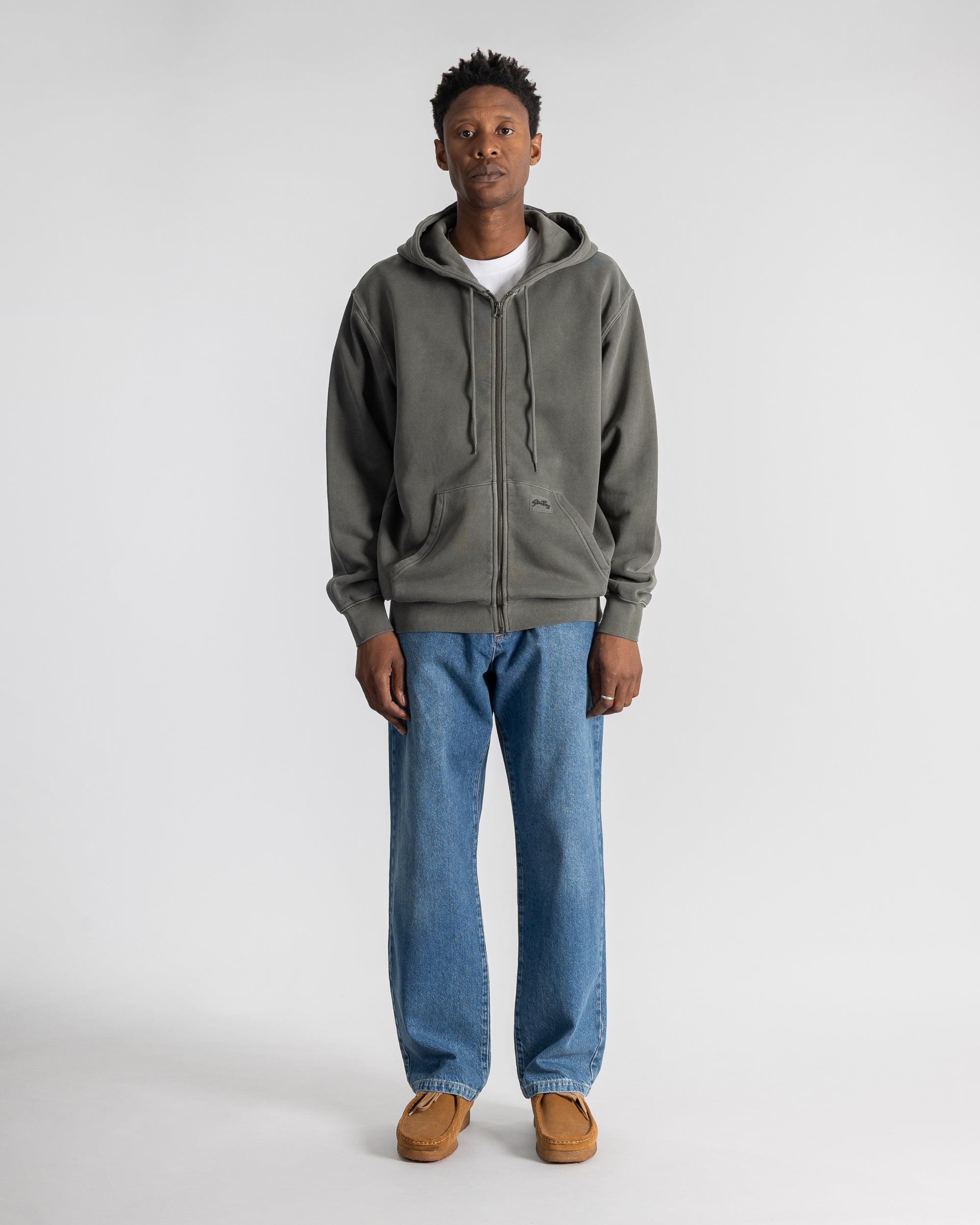 Patch Zip Hood (Washed Black)